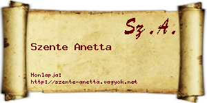 Szente Anetta névjegykártya